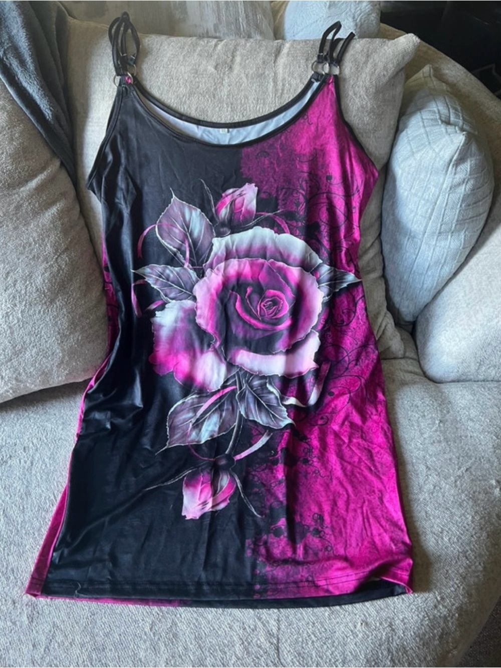 Chic Rose Pattern Sheath Dress